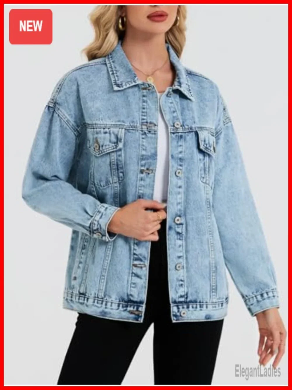 Oversized Denim Jacket Women Boyfriend Jean Jacket Trendy Loose Shacket Trucker